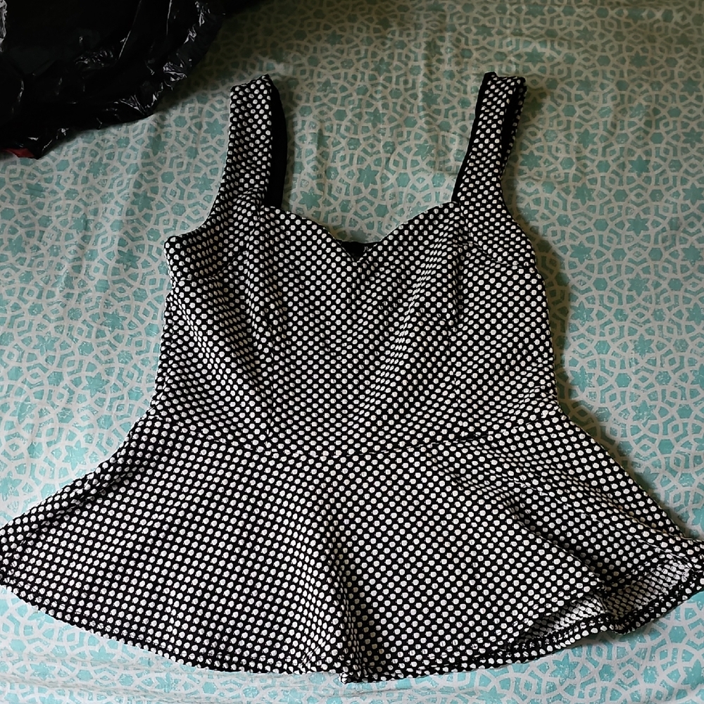 Papaya Black and White Polka Dot Tank Top